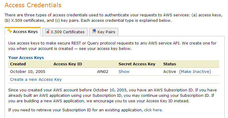 Amazon S3 Keys Amazon Web Services