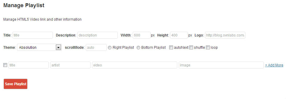 download html5 video player with playlist